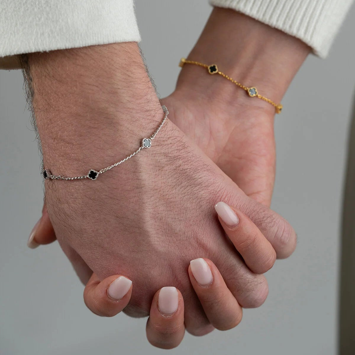 925 Ayar Gümüş Çift Yonca Bileklik