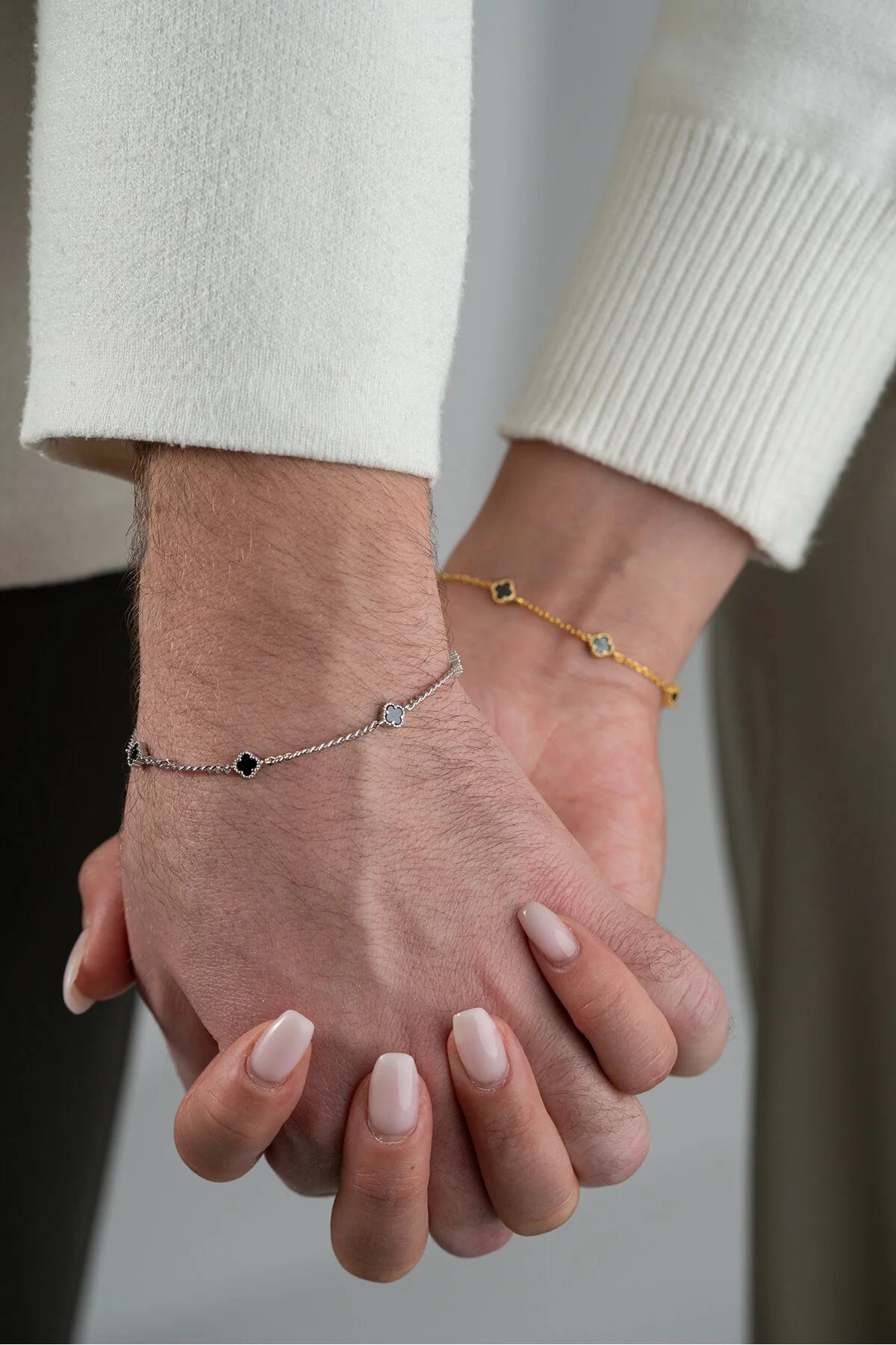 925 Ayar Gümüş Çift Yonca Bileklik