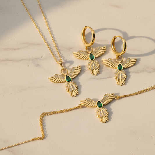 925 Ayar Gümüş Anka Kuşu Seti