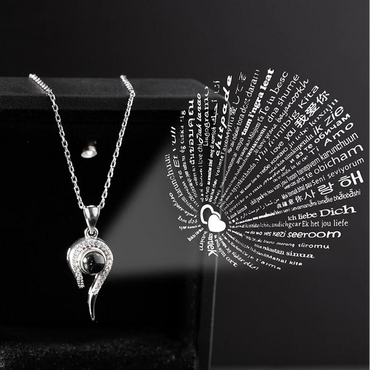 “I Love You” 100 Languages Necklace (925 Sterling Silver)