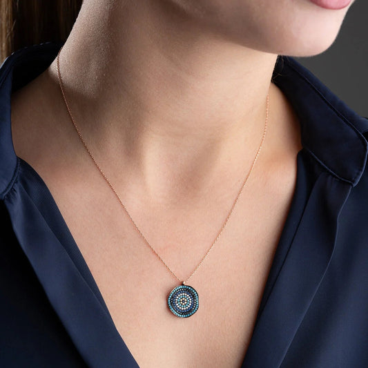 925 Sterling Silber Halskette mit Nazar-Auge