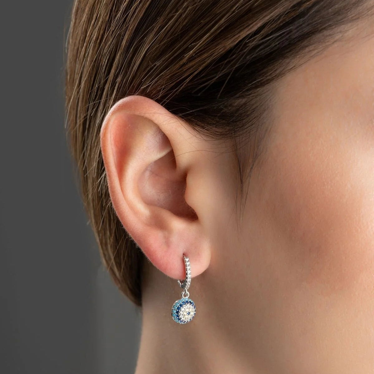 Nazar Drop Earrings Blue Aura
