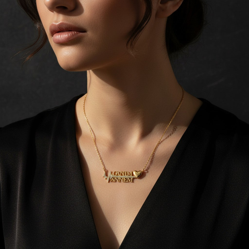 Mother’s Day My Dear Mom Heartbeat Necklace