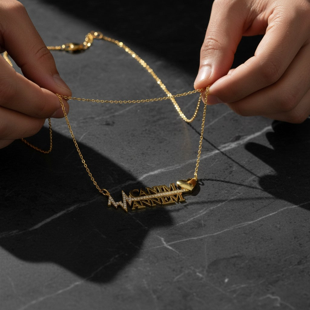 Mother’s Day My Dear Mom Heartbeat Necklace