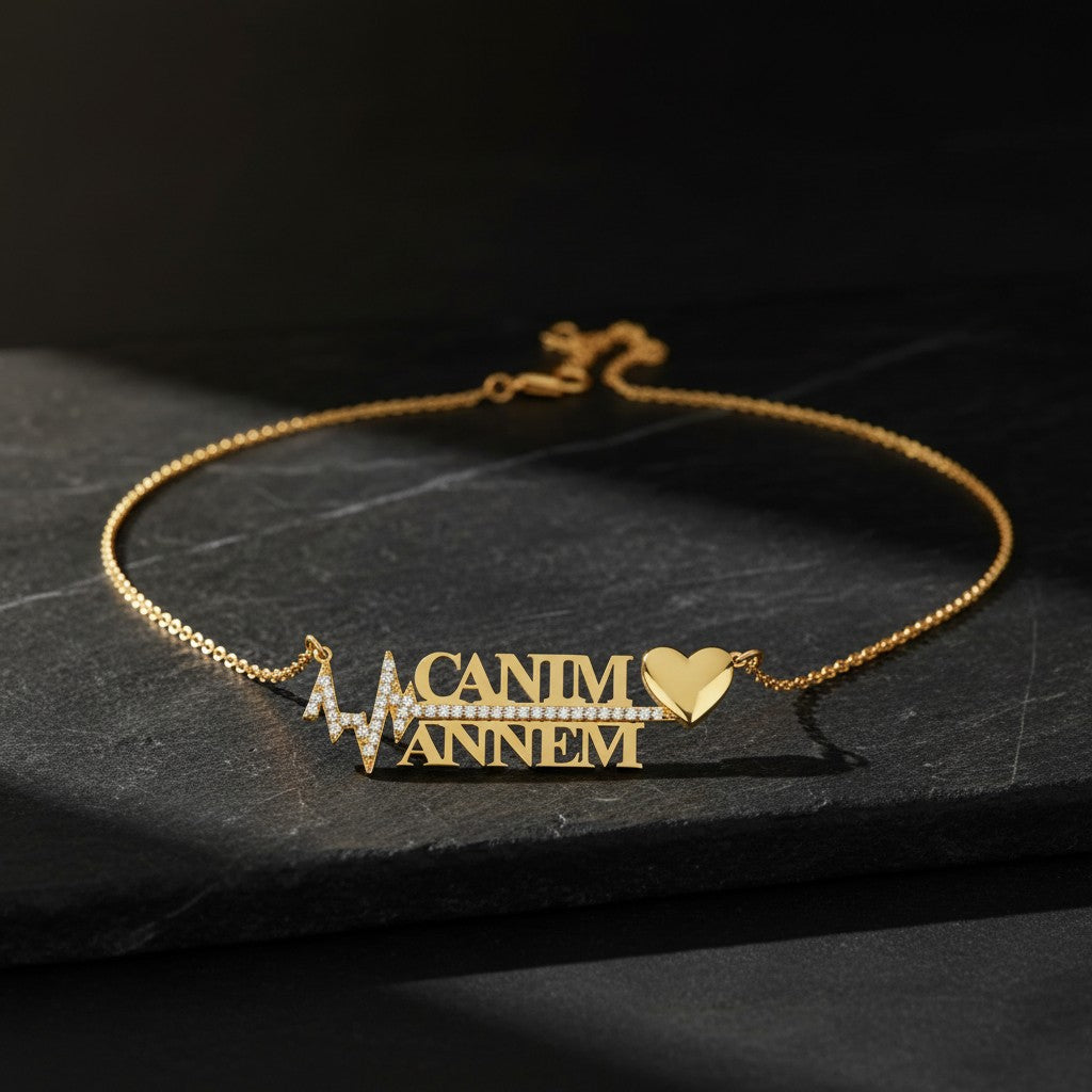 Mother’s Day My Dear Mom Heartbeat Necklace