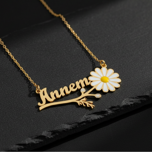 Muttertag Annem Schriftzug Gänseblümchen Halskette