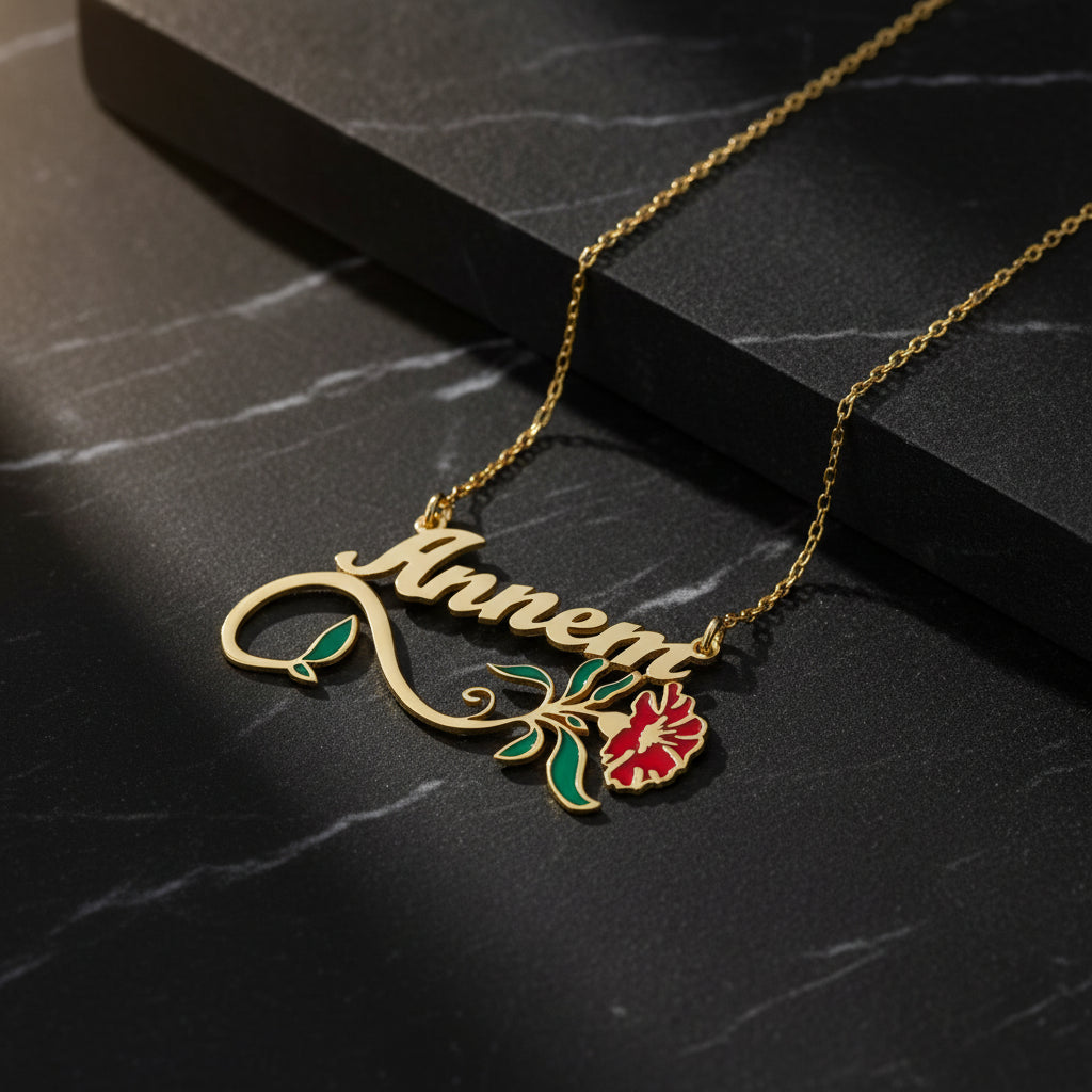 Mother’s Day Annem Written Floral Necklace