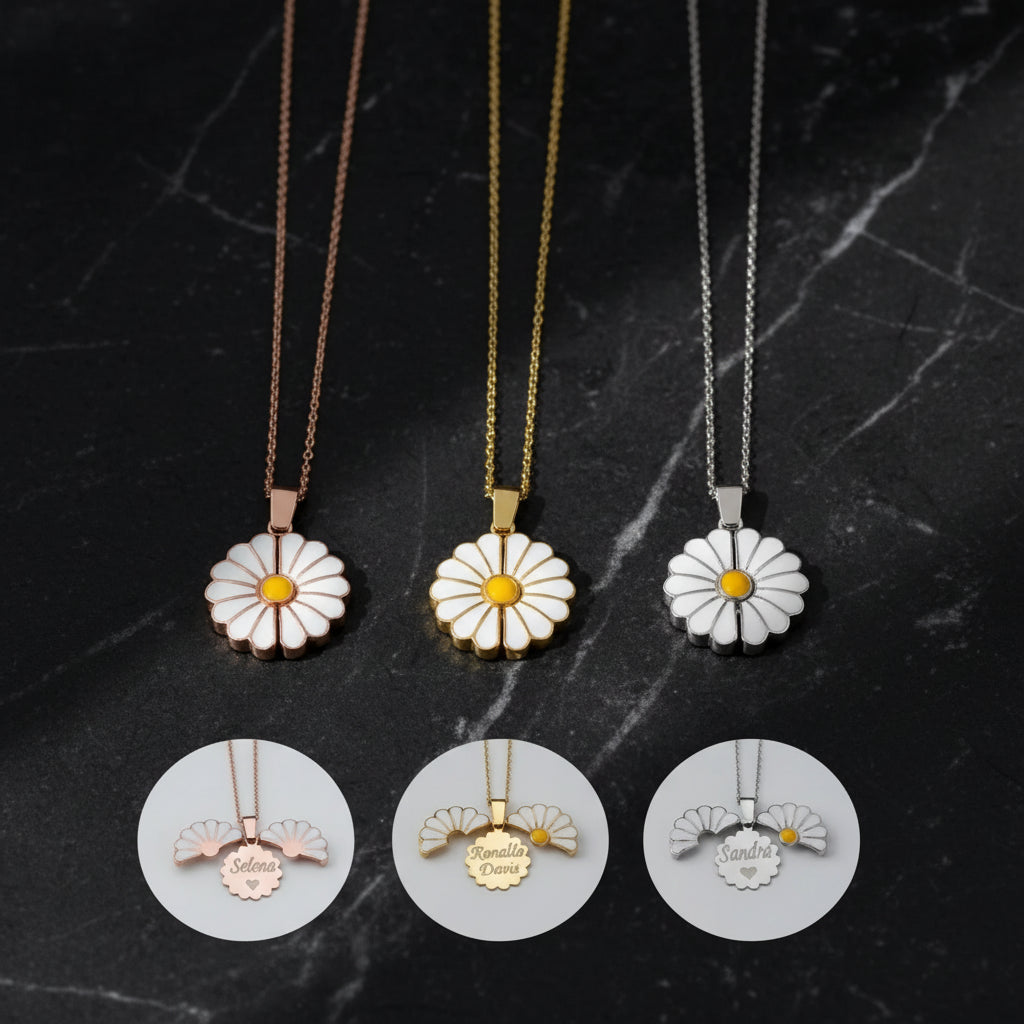 Kişiye Özel Papatya İsim Kolye