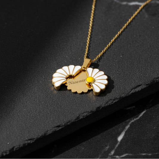 Personalisierte Gänseblümchen Namenskette