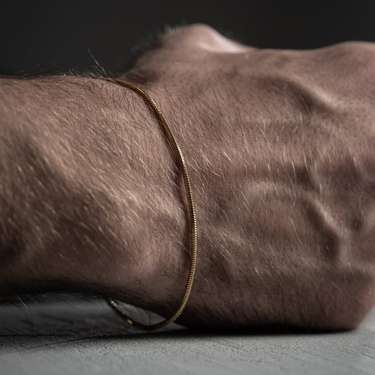 Auren Slim – Men's 925 Sterling Silver Bracelet with Gold Plating