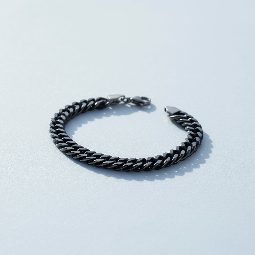 STEEL – Minimal Black Stainless Steel Bracelet for Men