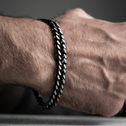 STEEL – Minimal Black Stainless Steel Bracelet for Men