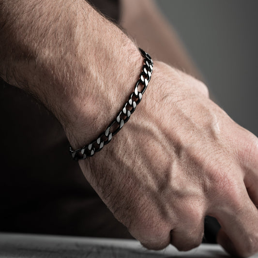 STEEL – Minimal Black Stainless Steel Bracelet for Men