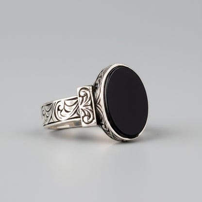 925 Sterling Silver Onyx Ring