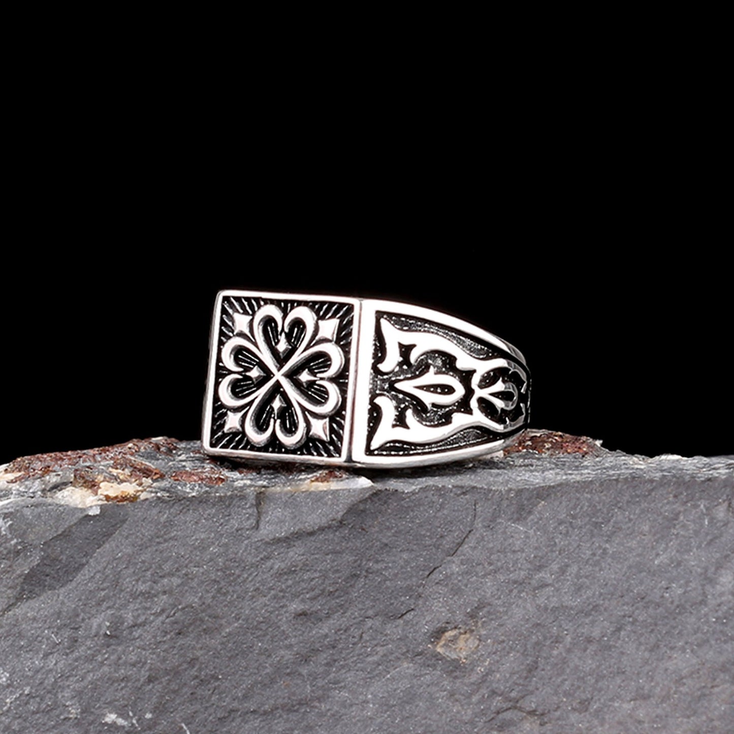 VARQ Selçuk Desenli Erkek Yüzük – 925 Ayar Gümüş