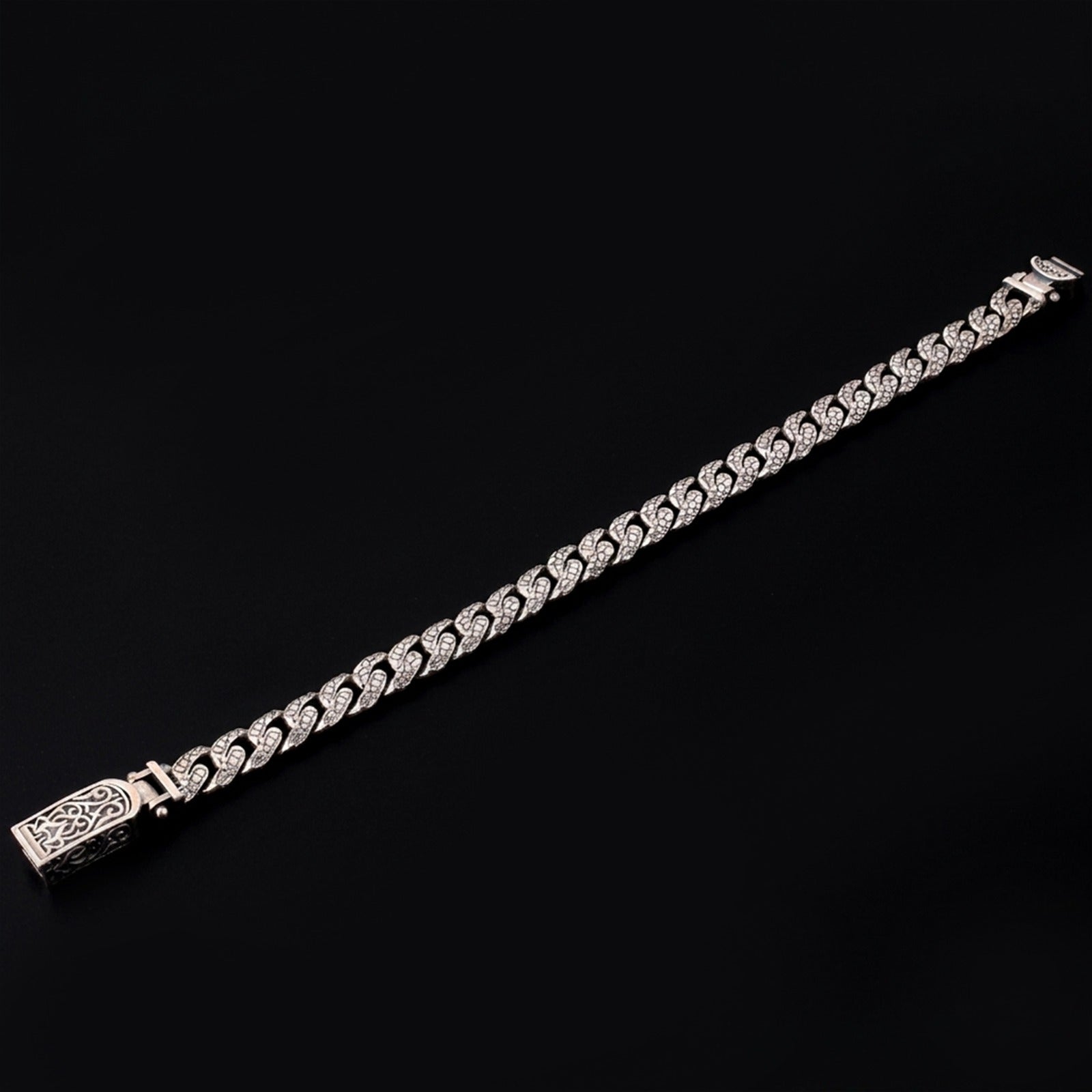 Stone Cuban Erkek Bileklik | 925 Ayar Gümüş