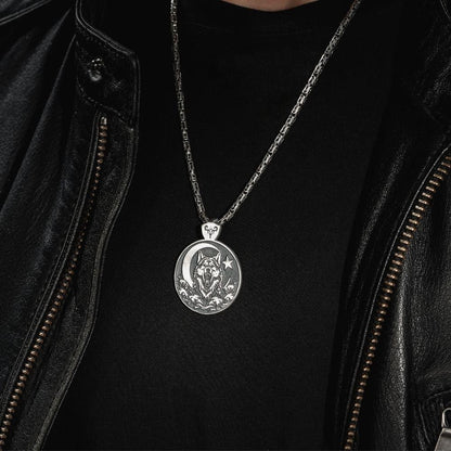 Ay Yıldız Bozkurt Gümüş Kolye