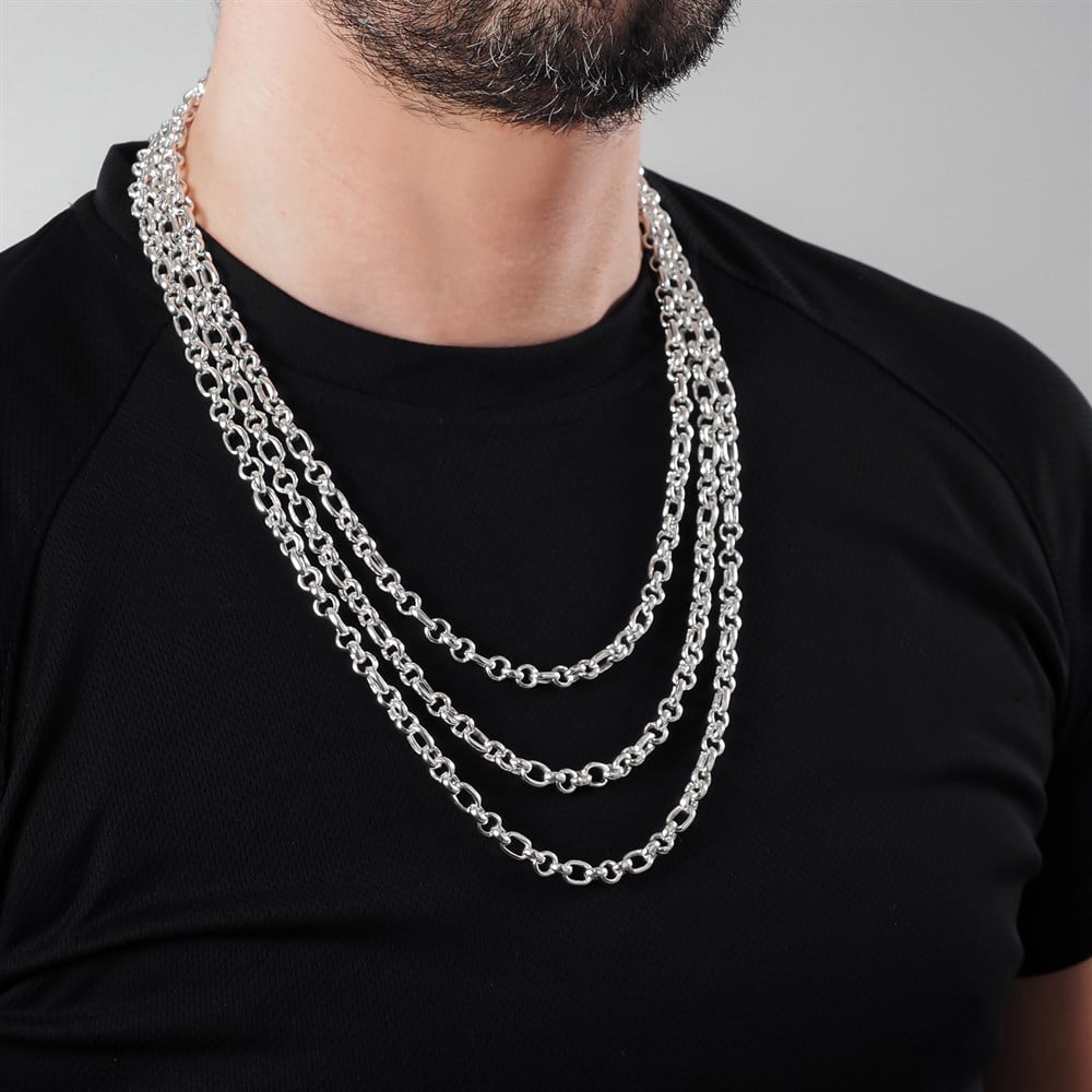 Kalın Bakla Zincir - 925 Ayar Gümüş