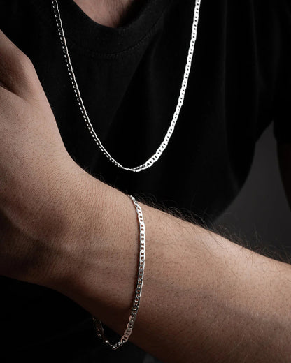 925 Sterling Silver Gourmet Chain Set (Necklace + Bracelet)