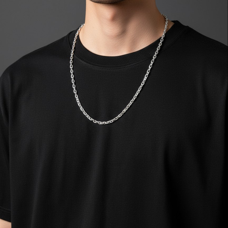 925 Sterling Silver Force Model Men's Necklace