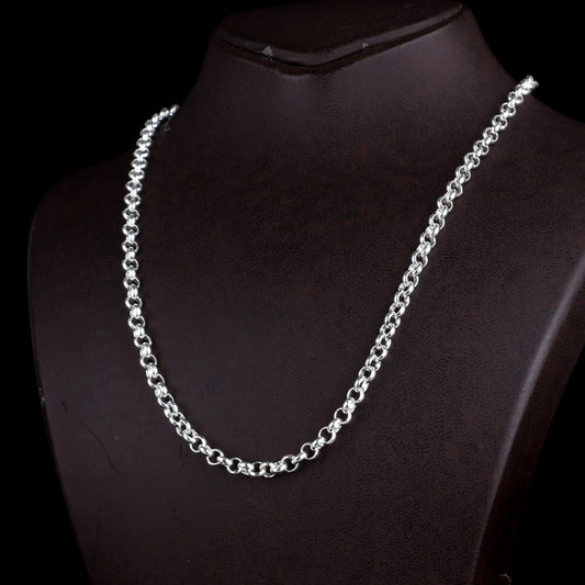 925 Sterling Silver Doch Ring Model Men's Chain