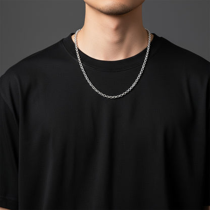 925 Ayar Gümüş Doch Halka Model Erkek Zincir