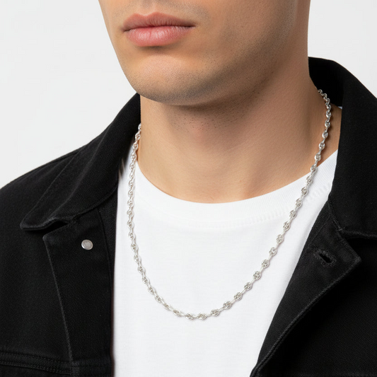 925 Sterling Silver Sailor Model Men's Chain