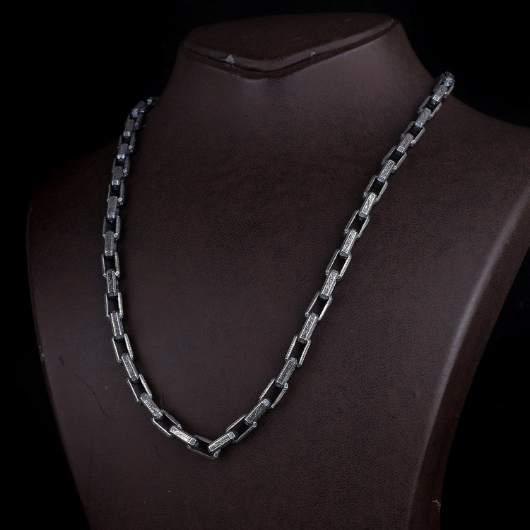 925 Ayar Gümüş Oksitli Erkek Halat Zincir