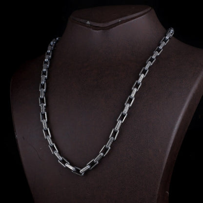 925 Ayar Gümüş Oksitli Erkek Halat Zincir