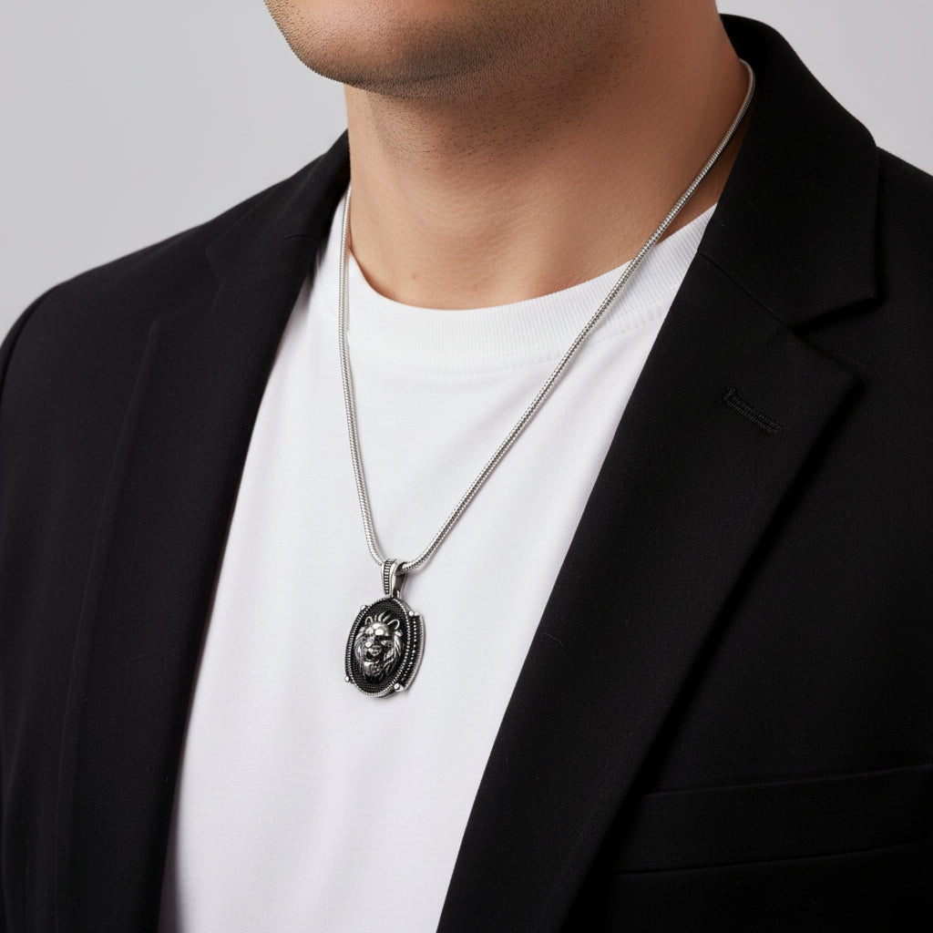 925 Ayar Gümüş Aslan Kolye