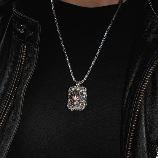 Göktürkçe Türk Bozkurt Gümüş Kolye