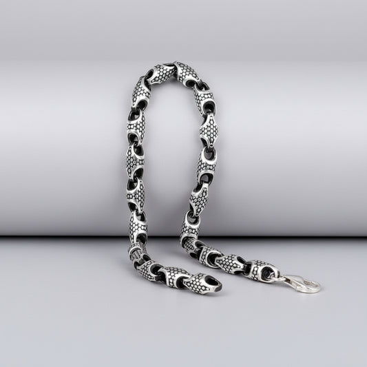 925 Ayar Gümüş Dark Scale Erkek Bileklik