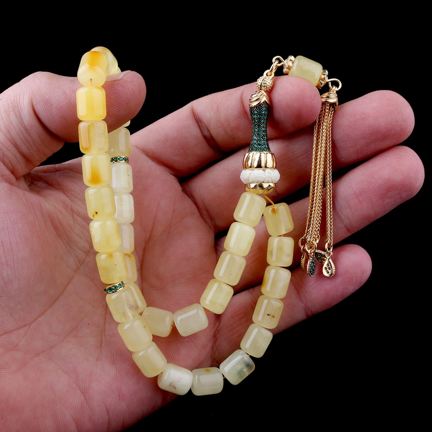 Kapsül Kesim Karışık Damla Kehribar Tesbih