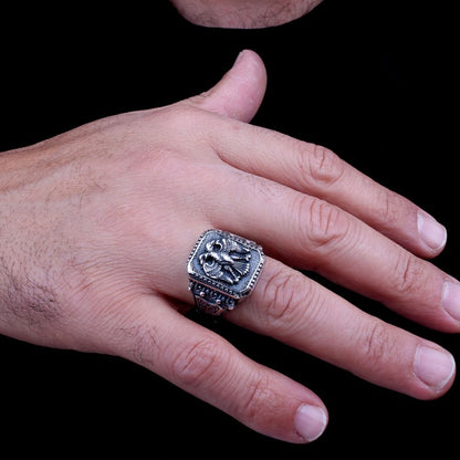 925 Sterling Silver Seljuk Eagle Men's Ring