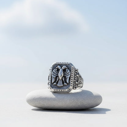 925 Sterling Silver Seljuk Eagle Men's Ring