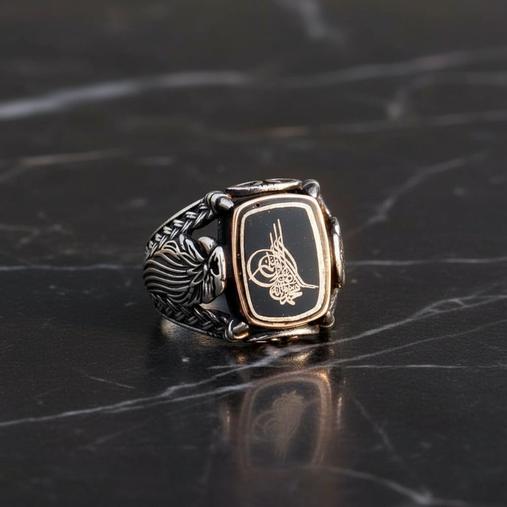 Bague Homme Tughra Ottoman Argent 925