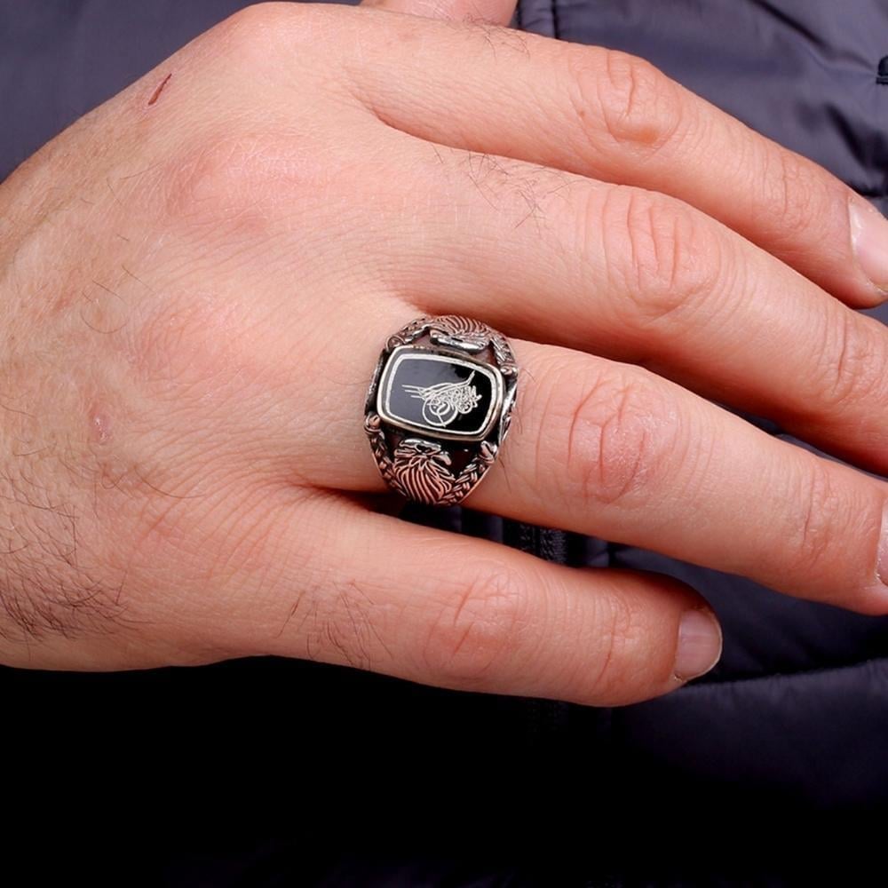 Osmanischer Tughra Herrenring 925 Silber