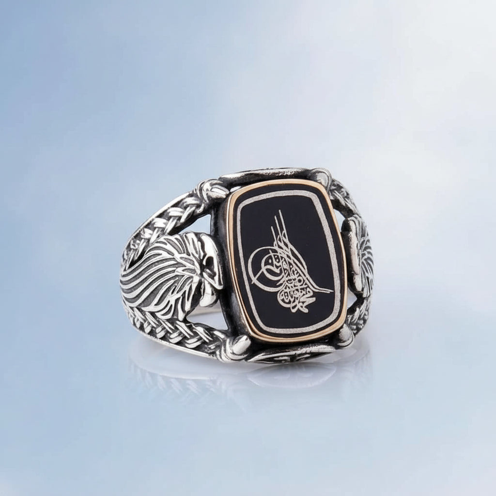 Osmanischer Tughra Herrenring 925 Silber