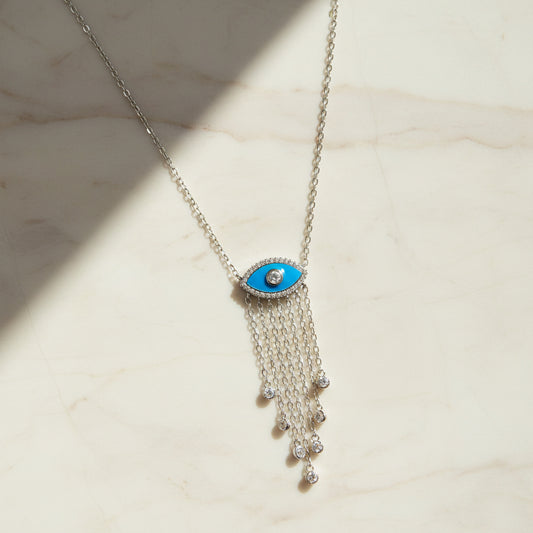 Collier en argent pour les yeux nazar