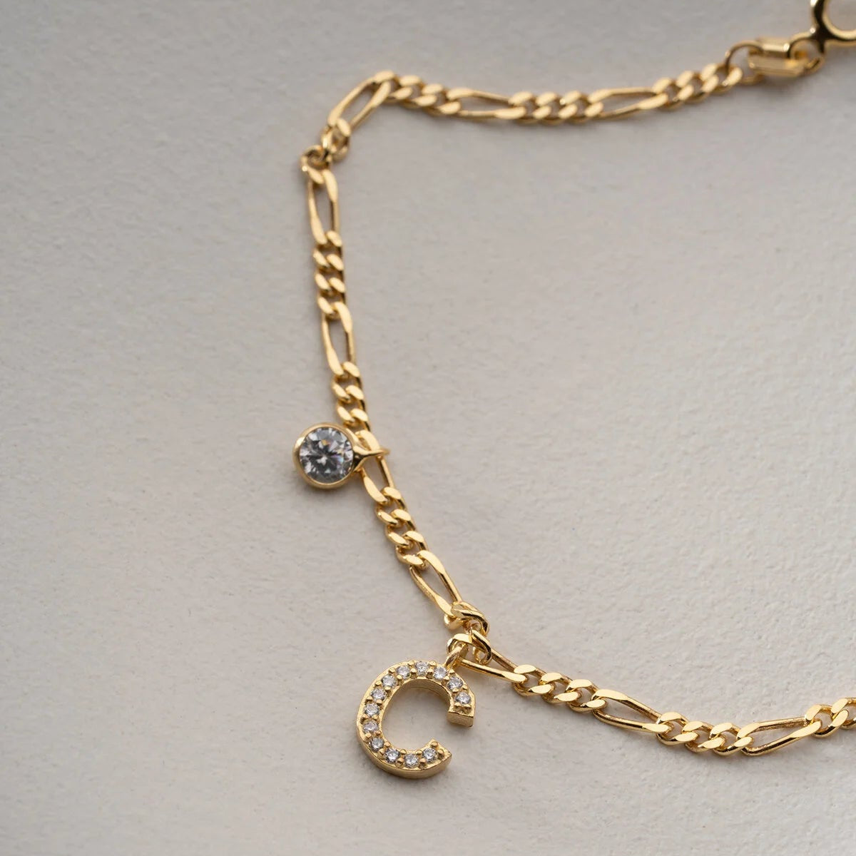 Figaro Armband mit Steinbesetztem Mond | 925 Silber