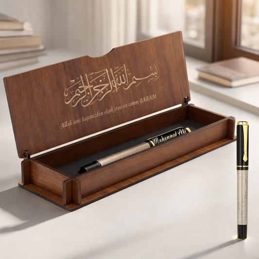 Besmele Roller Isimli Pen and Wooden Gift Box
