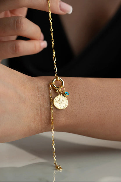 OttomanCharm 925 – Reşat Altın Detaylı Bileklik