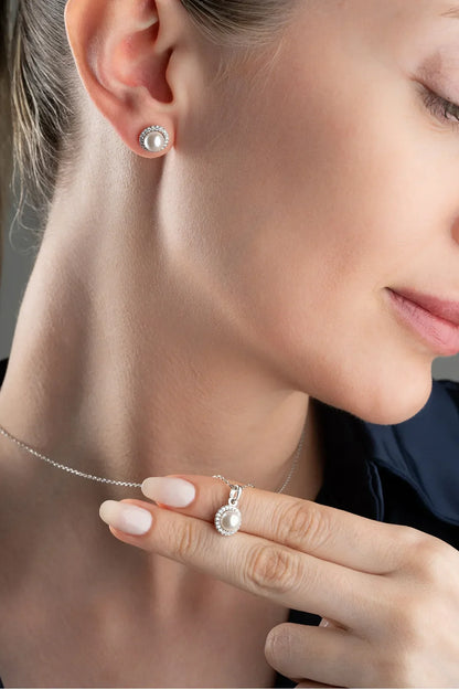 LunaPearl 925 – İnci Kolye ve Küpe Seti