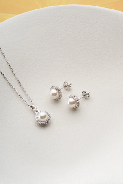 LunaPearl 925 – İnci Kolye ve Küpe Seti