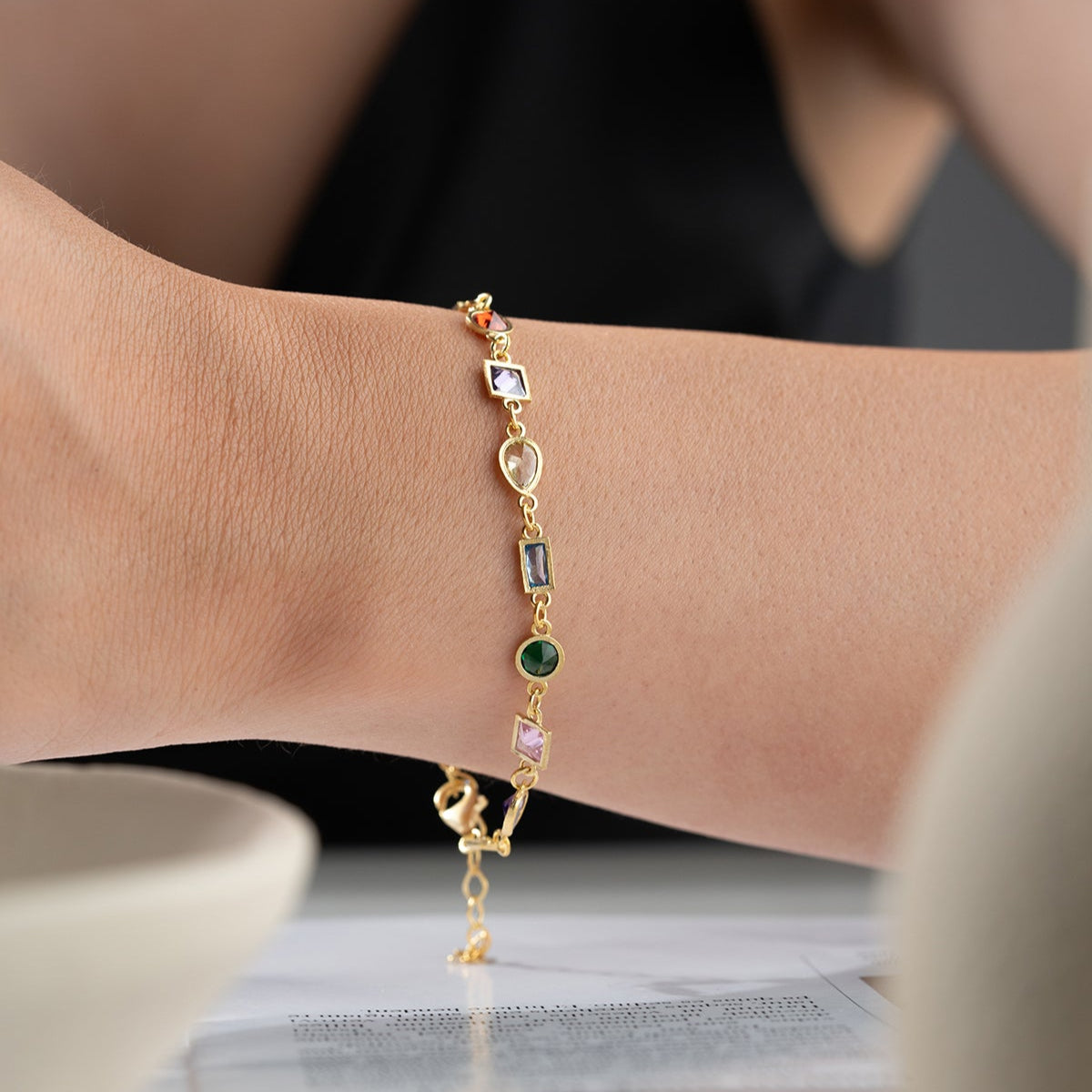 Serenay stone colored bracelet - gold plated