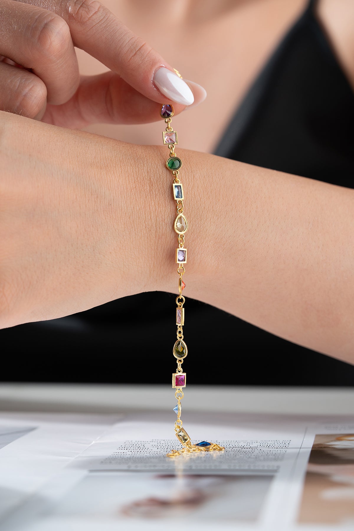 Serenay stone colored bracelet - gold plated
