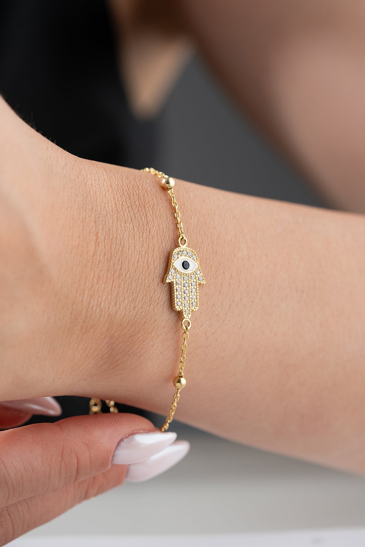 HAMSA FIGURE GOLD PLATED BRACELET