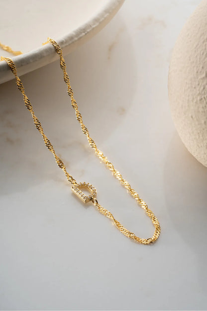 925 Collier détaillé en pierre en argent sterling