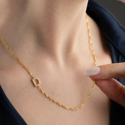 925 Collier détaillé en pierre en argent sterling