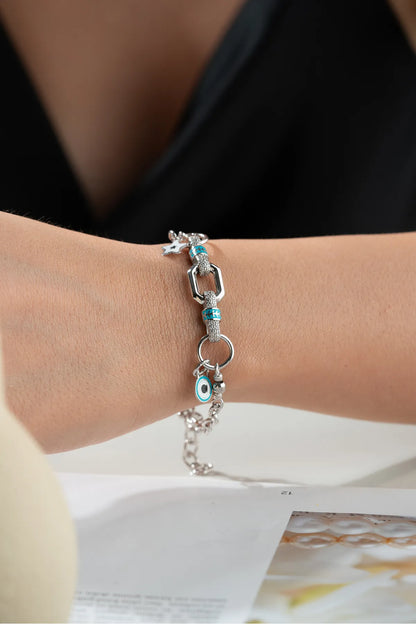 925 Ayar Gümüş Taşlı Trend Bileklik